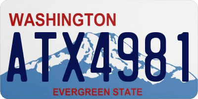WA license plate ATX4981