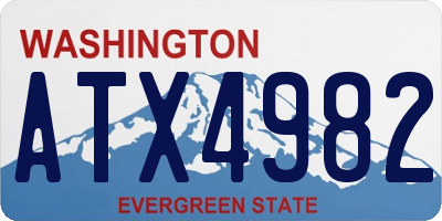 WA license plate ATX4982