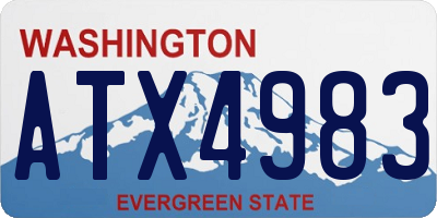 WA license plate ATX4983