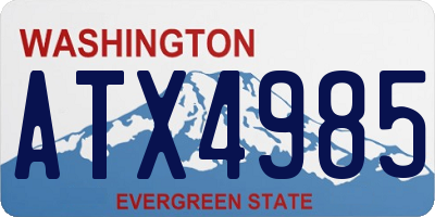 WA license plate ATX4985
