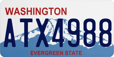 WA license plate ATX4988