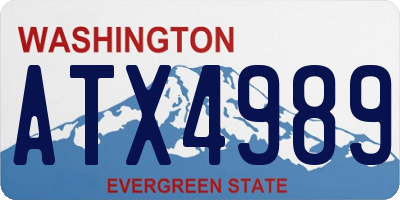 WA license plate ATX4989