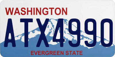 WA license plate ATX4990