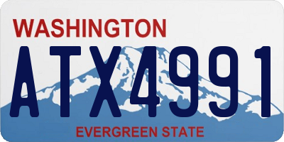 WA license plate ATX4991
