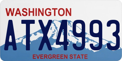 WA license plate ATX4993