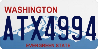 WA license plate ATX4994