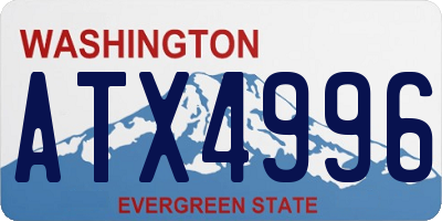 WA license plate ATX4996