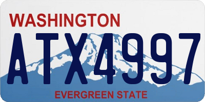 WA license plate ATX4997