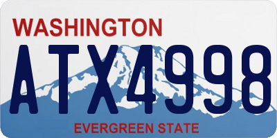 WA license plate ATX4998