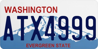 WA license plate ATX4999
