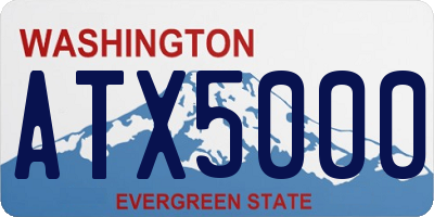 WA license plate ATX5000