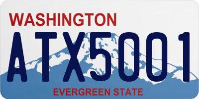 WA license plate ATX5001