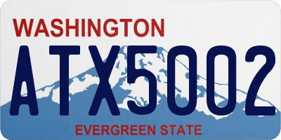 WA license plate ATX5002