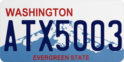 WA license plate ATX5003