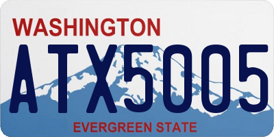 WA license plate ATX5005