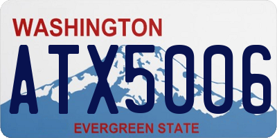 WA license plate ATX5006