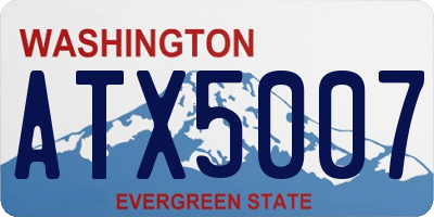 WA license plate ATX5007