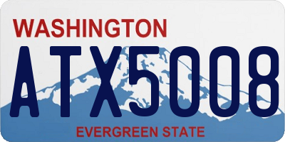 WA license plate ATX5008