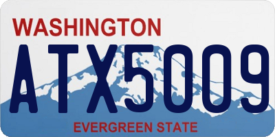 WA license plate ATX5009