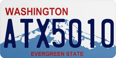 WA license plate ATX5010