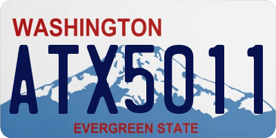 WA license plate ATX5011