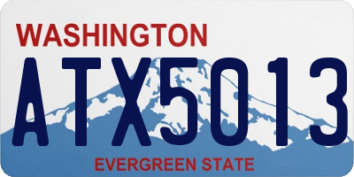 WA license plate ATX5013