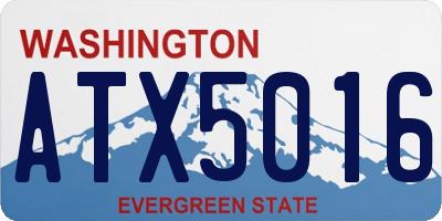 WA license plate ATX5016