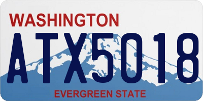 WA license plate ATX5018