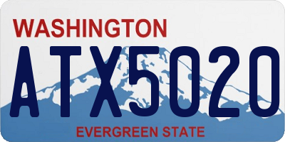 WA license plate ATX5020