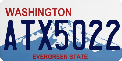WA license plate ATX5022