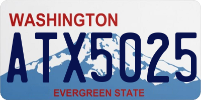 WA license plate ATX5025
