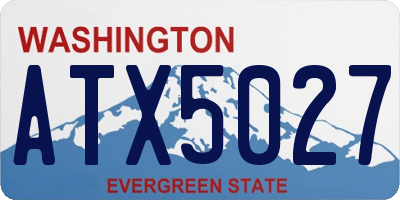 WA license plate ATX5027