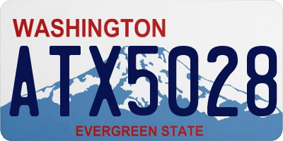 WA license plate ATX5028