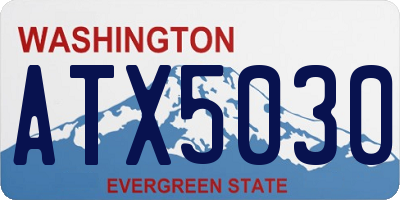 WA license plate ATX5030