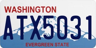 WA license plate ATX5031