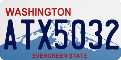 WA license plate ATX5032