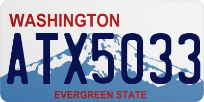 WA license plate ATX5033