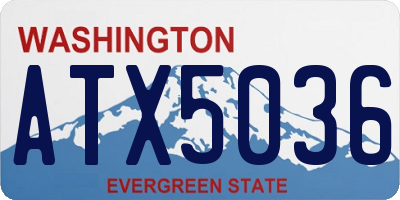 WA license plate ATX5036