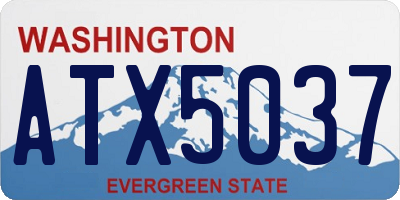 WA license plate ATX5037