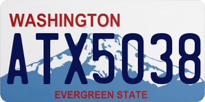 WA license plate ATX5038