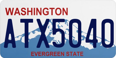 WA license plate ATX5040