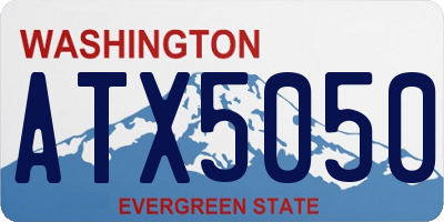 WA license plate ATX5050