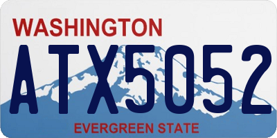 WA license plate ATX5052