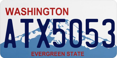 WA license plate ATX5053