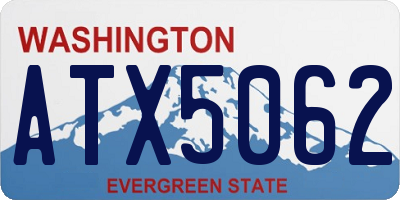 WA license plate ATX5062