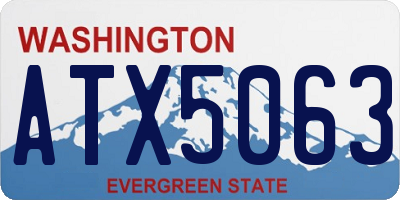 WA license plate ATX5063
