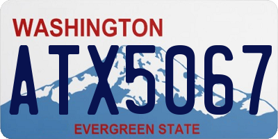 WA license plate ATX5067