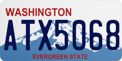 WA license plate ATX5068