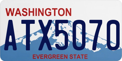WA license plate ATX5070