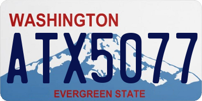 WA license plate ATX5077